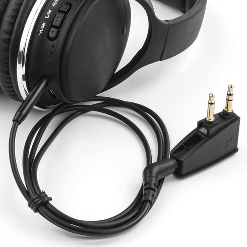 Airplane Headphone Adapter with 2.5mm to 3.5mm Male Audio AUX Cable, Golden Plated 3.5mm Jack for Airplane