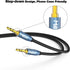 MillSO Audio Splitter, Female to 2 Male 3.5mm TRS Audio Splitter, 8 Feet Sapphire Blue & Gold-Plated Stereo Jack