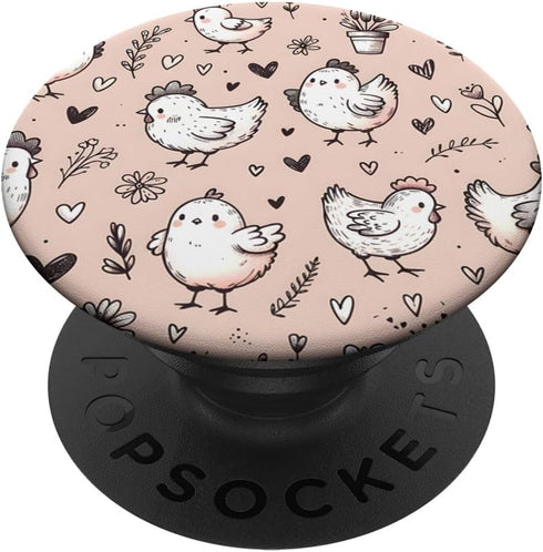 Funny Chickens Pattern PopSockets Standard PopGrip Chicken