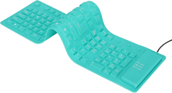 GOWENIC 108 Keys Foldable Silicone Keyboard, Waterproof USB Wired Plug and Play Mute Roll Up Keyboard for Computer