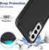 Samsung Galaxy S22 Plus Case, Dual Layer Protective Heavy Duty Cell Phone Cover with Screen Protector, Black