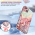 Btscase iPhone 15 Plus Case (6.7", 2023) - Rose Gold Marble Pattern, 3-in-1 Heavy Duty Shockproof Cover for Women &