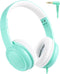 C3 Kids Headphones Wired, On-Ear, Foldable, Adjustable Headband, 3.5mm Jack, Teal, for Boys and Girls