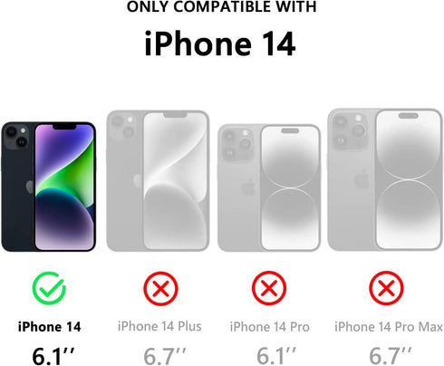 iPhone 14 Waterproof Case with Built-in Screen Protector, Shockproof Dustproof Full Body Protective IP68 Case, 6.1 inch