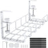 Under Desk Cable Management Tray, 15.7'' White Steel Organizer, No Drill Wire Management Rack, 1 Pack