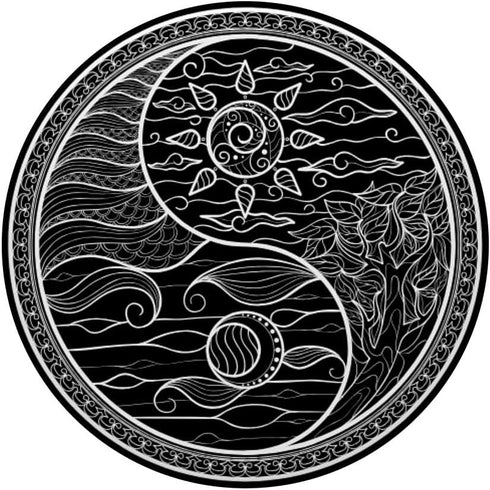 Yin Yang Day Night Chakra Moon Sun Zen - Spiritual PopSockets Adhesive PopGrip