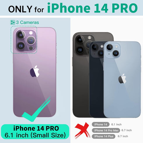 Beeasy for iPhone 14 Pro Case - Waterproof 360 Degree Protective Case Compatible with MagSafe (Black)