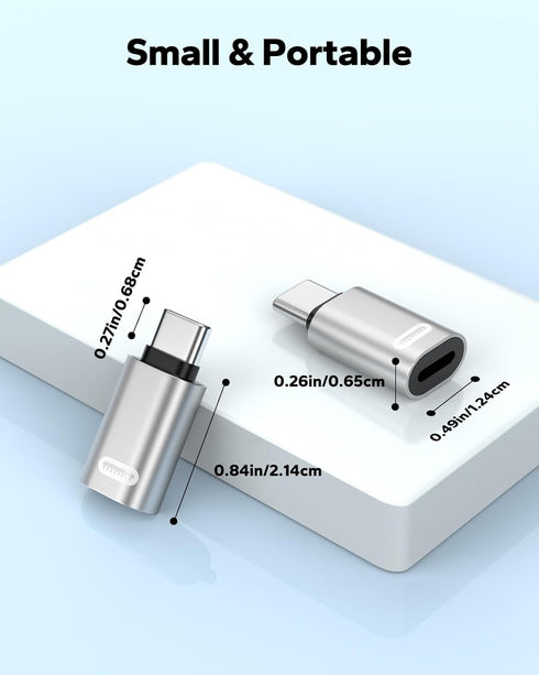 MoKo Lightning Female to USB C Male Adapter 2 Pack, Fast Charging/Data Transfer for iPhone 15 Series, NOT for Audio