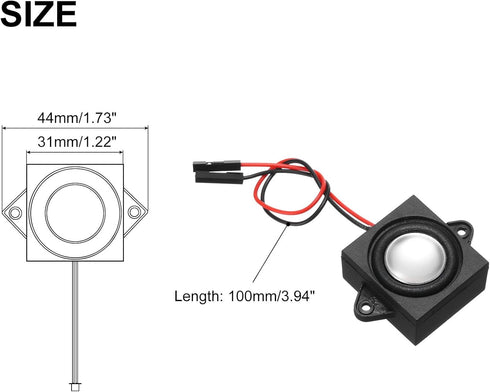 uxcell 4Pcs 3 Watt 4 Ohm Single Mini Speaker Full-Range, Mobile Portable Advertising Machine Speaker Connector