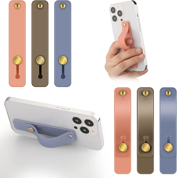 Weewooday 6 Pieces Telescopic Finger Strap Phone Grip Holder, Universal Kickstand for Most Smartphones (Blue, Pink,