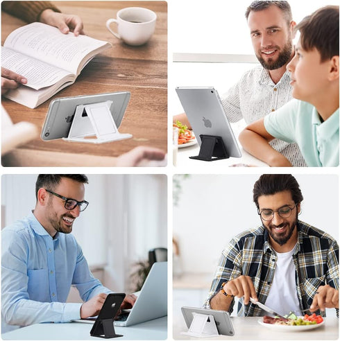 4 Pack Portable Cell Phone Stand Holder for Desk, Universal Adjustable Desktop Mobile Phone Kickstand, Foldable