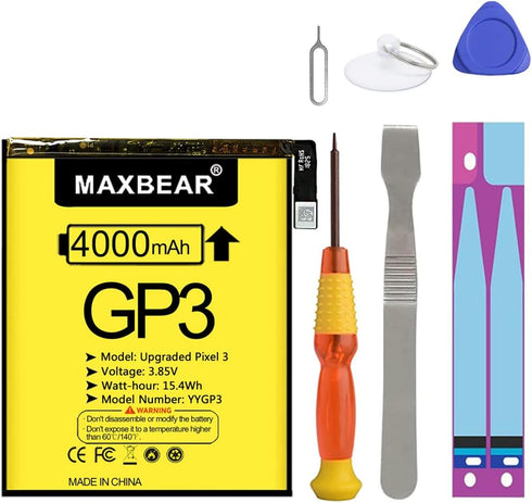 MAXBEAR Google Pixel 3 Battery, 4000mAh Replacement Battery for HTC Google Pixel 3 with Repair Tool Kit