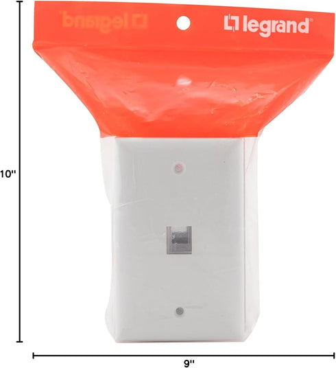 Legrand - OnQ 1 Port Single Gang Wall Plate, Ethernet Wall Plate, White, 10 Pack, High-Impact Plastic