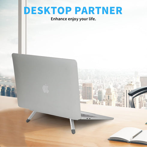 vovotou 10-17 Riser for Desk,Pop up Laptop Stand,Adjustable Height Self-Adhesive Portable Laptop Stand with Feet