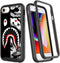 Compatible iPhone SE Case, iPhone 7 Case, iPhone 8 Case, Street Fashion Luxury Black Gray Shark Design Shockproof Cover