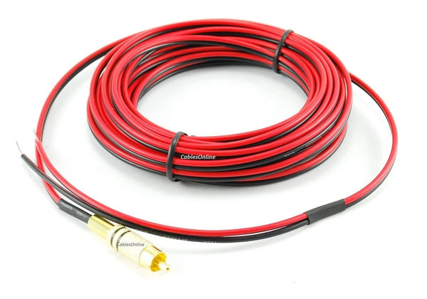 CablesOnline 25ft 18 AWG Speaker Wire Single Cable with RCA Male Plug, AV-SK125