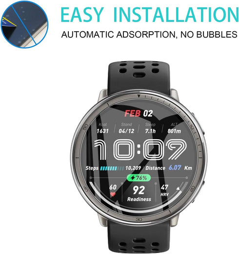5 Pack Screen Protector for Amazfit Active 2 Smartwatch 44mm, Soft Flexible TPU Film Full Coverage HD Clear