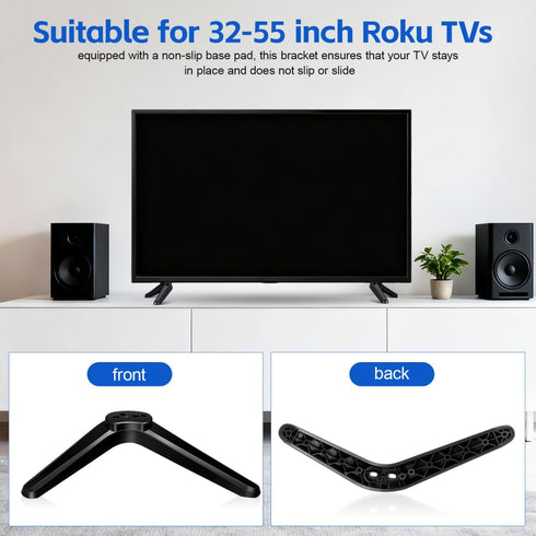 Housoutil 2PCS 32" 40" 49" 50" 55" TV Stand Leg Replacement, TV Base Stands with Non-Slip Base Pad & Mounting Screws