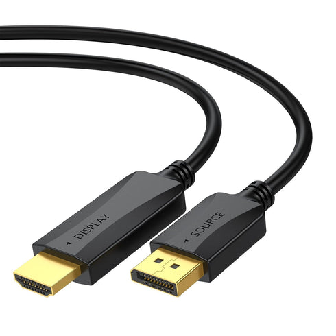 4K 10 2-Pack (4k, 2880P,2160P, 1440P, 1080P) DisplayPort to HDMI Cable Feet, DP (Display Port) to HDMI Cord Male