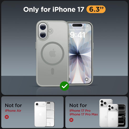 Miracase 17 17 6.3 inch, Magnetic for iPhone Case (Compatible with MagSafe) with Screen Protector Military-Grade