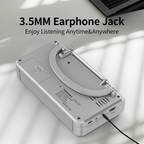 TOMASHI Cassette 3.5mm Portable Player with AM/FM Radio, Headphone Jack, Built-in Microphone