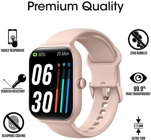 6 Pack Compatible with TOOBUR IDW16 1.95” Smart Watch Screen Protector Film for Faweio IDW16 1.95 Inch Smartwatch Screen Protectors Foils Screen Cover Crystal Clear HD Anti-Scratch