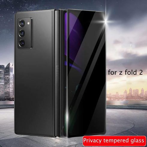 2 Pack Privacy Tempered Glass for Samsung Galaxy Z Fold 2, Anti-peep Scratch Resistant Screen Protector Suit for Z Fold