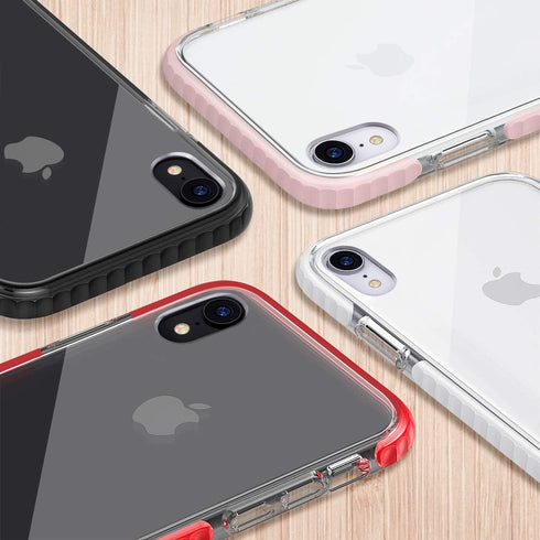 MATEPROX Clear Thin Slim Case for iPhone XR - Anti-Yellow, Anti-Slippery, Shockproof Bumper (Black)