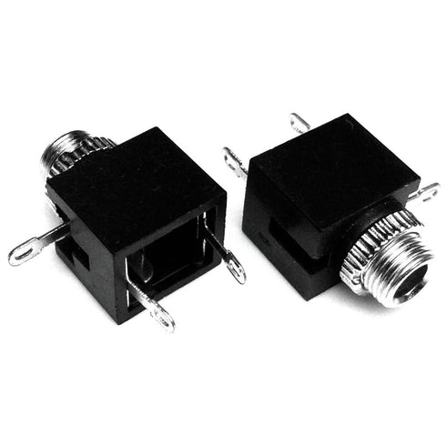 3.5mm 2 Pack CESS Black Mono TS Socket, Soldering Type, Panel Chassis Mount