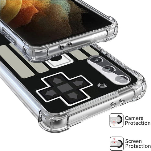 Hard PC Bumper Shockproof Clear Soft Slim Design Case for Samsung Galaxy S21 Plus 6.7inch 2021 - Retro Game