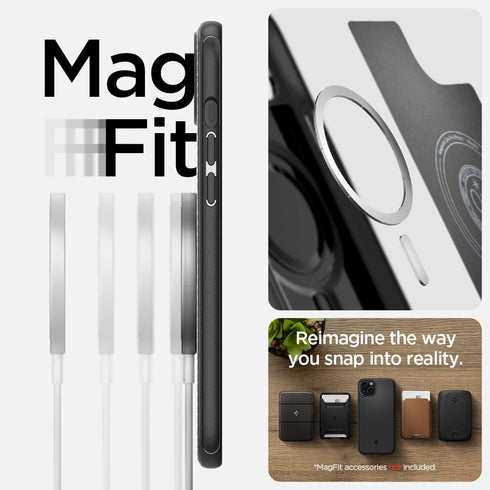 Spigen MagFit Mag Armor Case for iPhone 15 - Military-Grade Protection, MagSafe Compatible, Matte Black (2023)