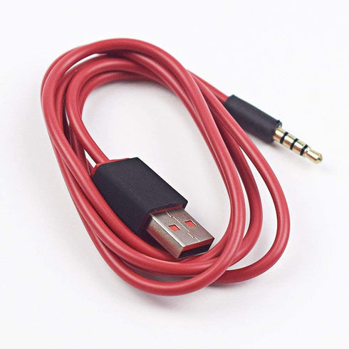 3.5mm Jack to USB Auxiliary Charger Cable for Beats by Dre Studio Wireless Headphones and More