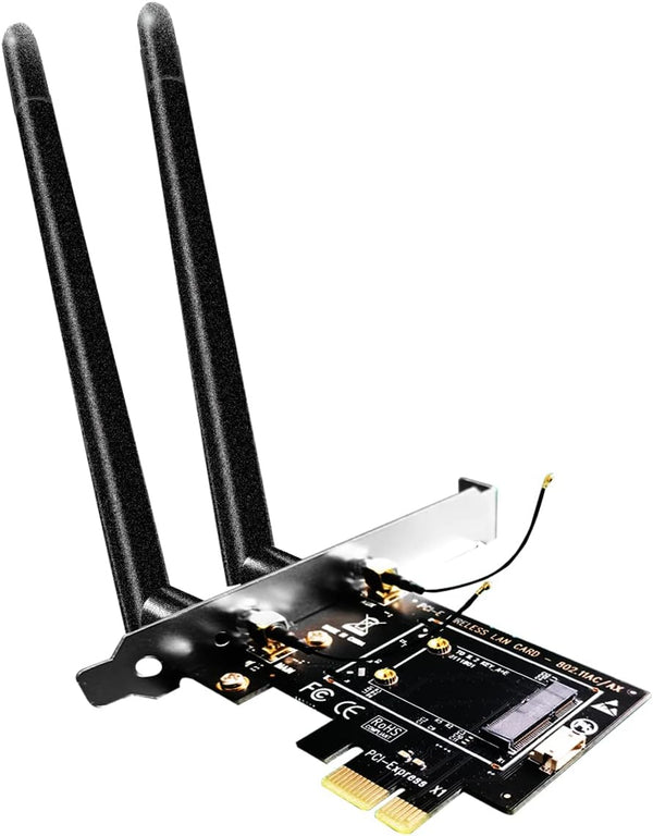 GLOTRENDS WA02 Mini PCIe to PCIe X1 WiFi Bluetooth Adapter for Mini PCIe WiFi 4/5/6/6e Module, Coral TPU Module, with