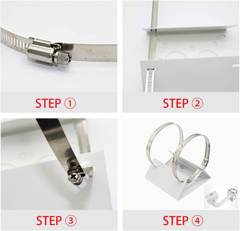 Universal Wall Mounting Bracket with 2 Loops, Vertical Pole Mount Adapter for CCTV Security Camera Indoor Outdoor
