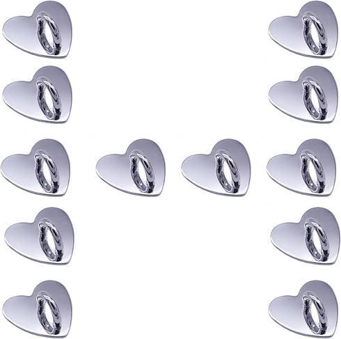 SiLnmLih 12 Pcs Metal Phone Finger Grip Hook Adhesive Heart Shaped Phone Charm