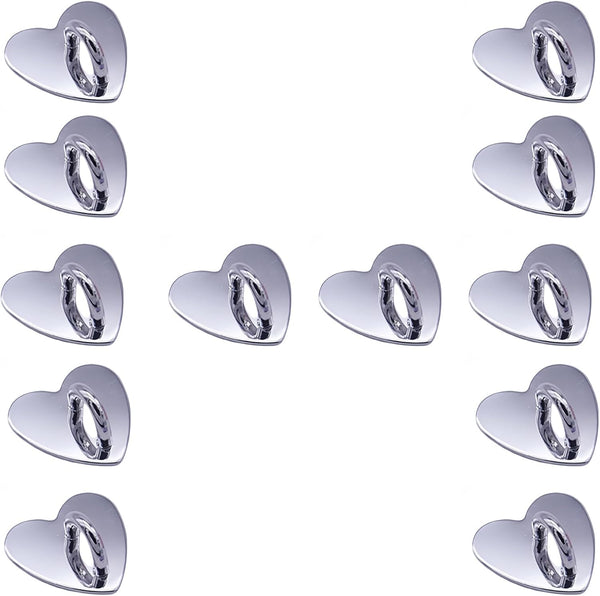 SiLnmLih 12 Pcs Metal Phone Finger Grip Hook Adhesive Heart Shaped Phone Charm