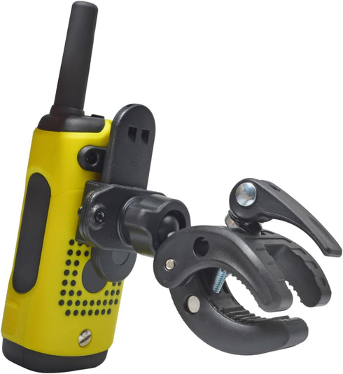HYS Motorcycle Walkie Talkie Mount - Quick Install Handlebar Clip for Bicycle and Scooter, 2 Way Radio