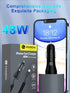 HUNDA iPhone Car Charger 48W - Super Fast USB Car Adapter with 5FT Coiled Lightning Cable