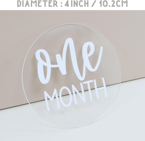 13 Acrylic Baby Milestone Discs for Photos - PCS Clear Monthly Cards, Photo Prop, Newborn Birth Announcement Sign
