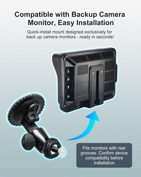 INSEETECH 5kg 360 Windshield Suction Mount for Backup Camera Monitor - Heavy-Duty Load Capacity, Metal Construction