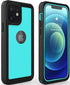iPhone 12 Waterproof Case, Shockproof Dustproof IP68 Full-Body Hard Case with Built-in Screen Protector, Teal