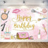 Generic 16th Makeup Spa Happy Birthday Backdrop for Girls Women Princess Pink Make Up Photography Background Sweet
