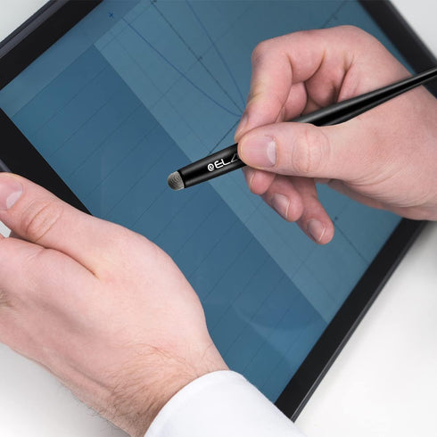 Elzo Stylus Pen Combo, Universal Capacitive Touch Screen 2 Packs with 4 Replacement Fiber Fine Tips for Tablet, iPad,