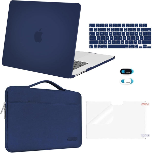 MOSISO MacBook Air 15 inch Case 2024 2023 Release M3 A3114 M2 A2941 with Touch ID, Hard Shell, Sleeve Bag, Keyboard