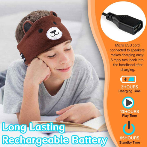 Kids Wireless Headphones, Over The Ear Headband Earphones for Children & Toddlers, Thin Speakers & Soft Fleece Headband