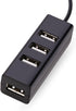 Apoi 4 Port USB Port Splitter Compact Portable High Speed USB 2.0 Data Hub for Windows MacBook PC - Black