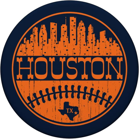 Vintage Houston City Skyline Retro TX Fan Baseball PopSockets Standard PopGrip