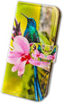 Case for iPhone XR, Hummingbird Pink Flower Leather Flip Wallet Case with Card Slot Holder for iPhone XR