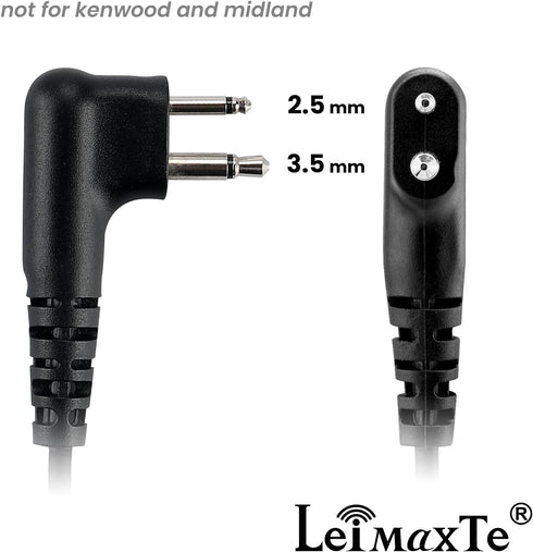 RDU4100 Earpiece,Compatible with Motorola RDM2070D CLS1110 CLS1410 CP185 CP200D 2 Way Radio with Mic PTT Walkie Talkie Headset Security Acoustic Tube Surveillance Headphone G shape