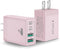 40W USB C Charger Cube, 2-Pack Fast Charging Block, 4-Port QC Wall Plug + PD 3.0 Power Adapter for iPhone, iPad, Samsung